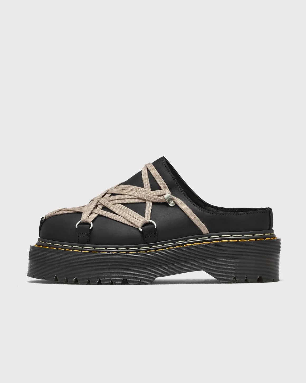 Rick Owens x Dr. Martens LEATHER SHOES-QUAD SOLE MEGALACE® MULE