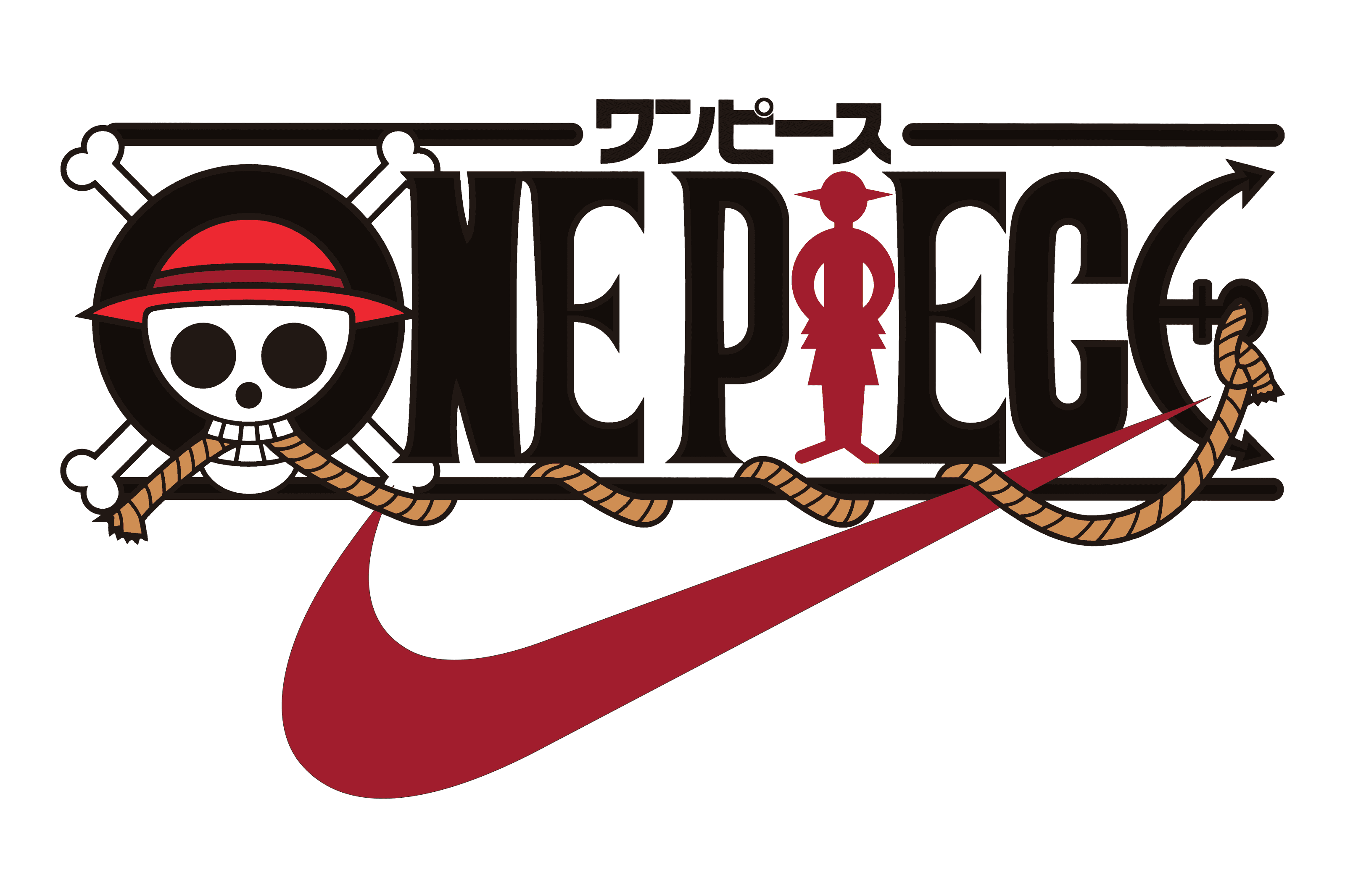 Tre sneaker Air Max Plus della collezione Nike x One Piece ispirate ai Frutti del Diavolo, su sfondo scuro con dettagli colorati