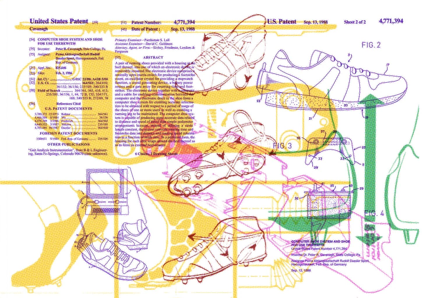 Scarpe sportive vintage degli anni Sessanta e Settanta su sfondo neutro in uno scatto editoriale